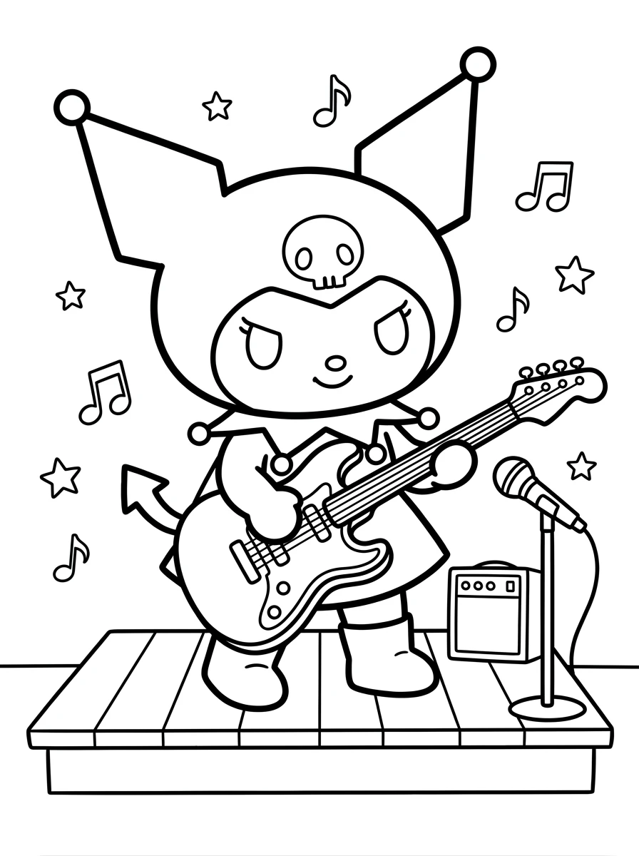 Kuromi spielt E-Gitarre