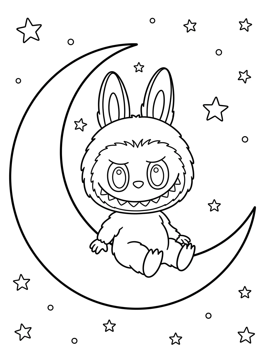 Labubu auf dem Mond