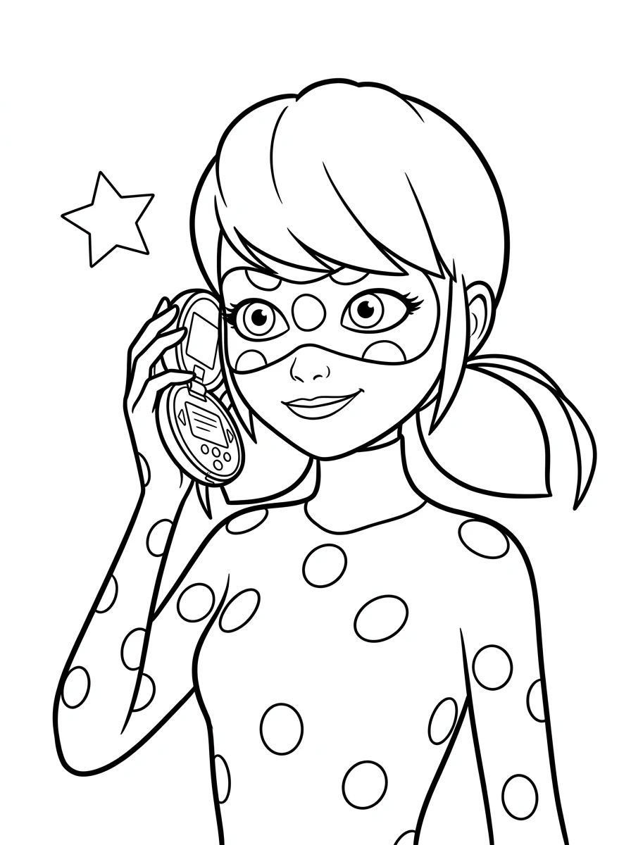 Ladybug telefoniert mit ihrem Jojo