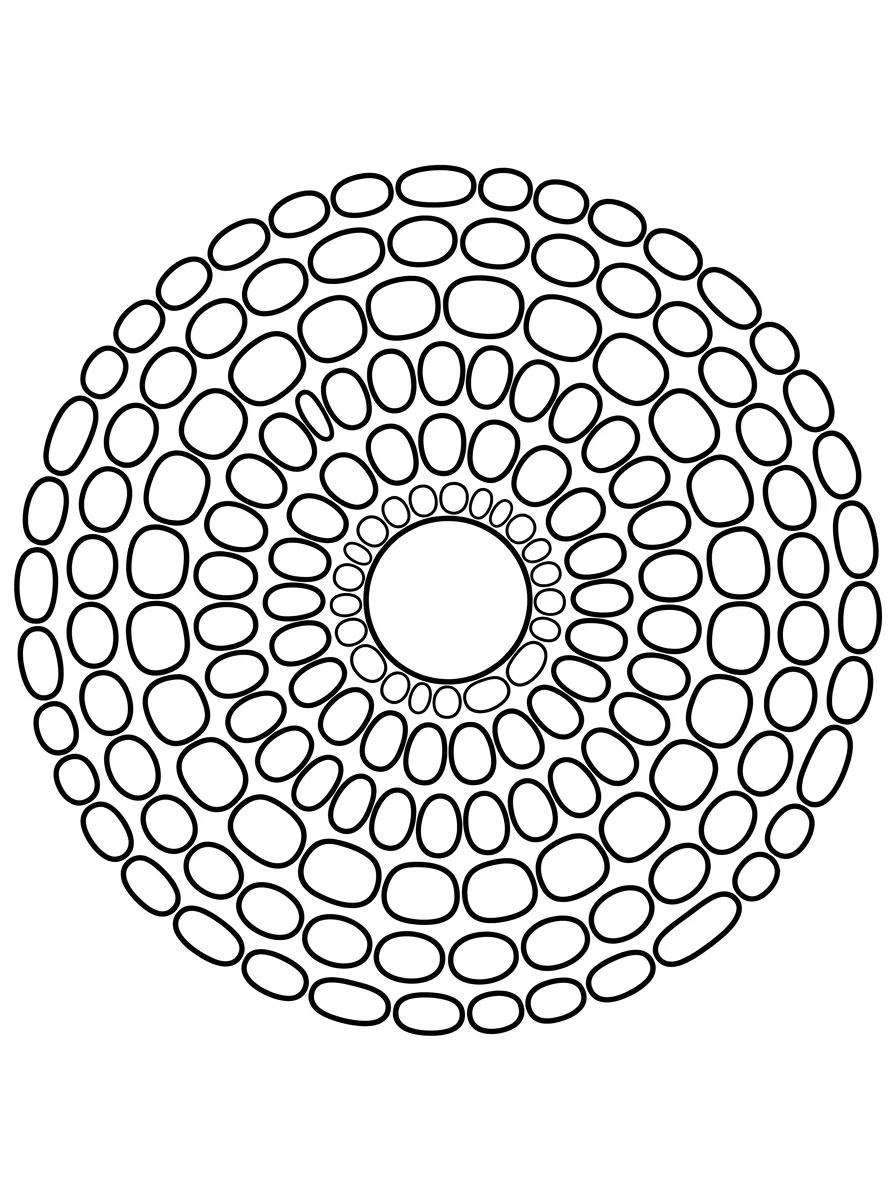 Einfaches Kieselstein-Mandala