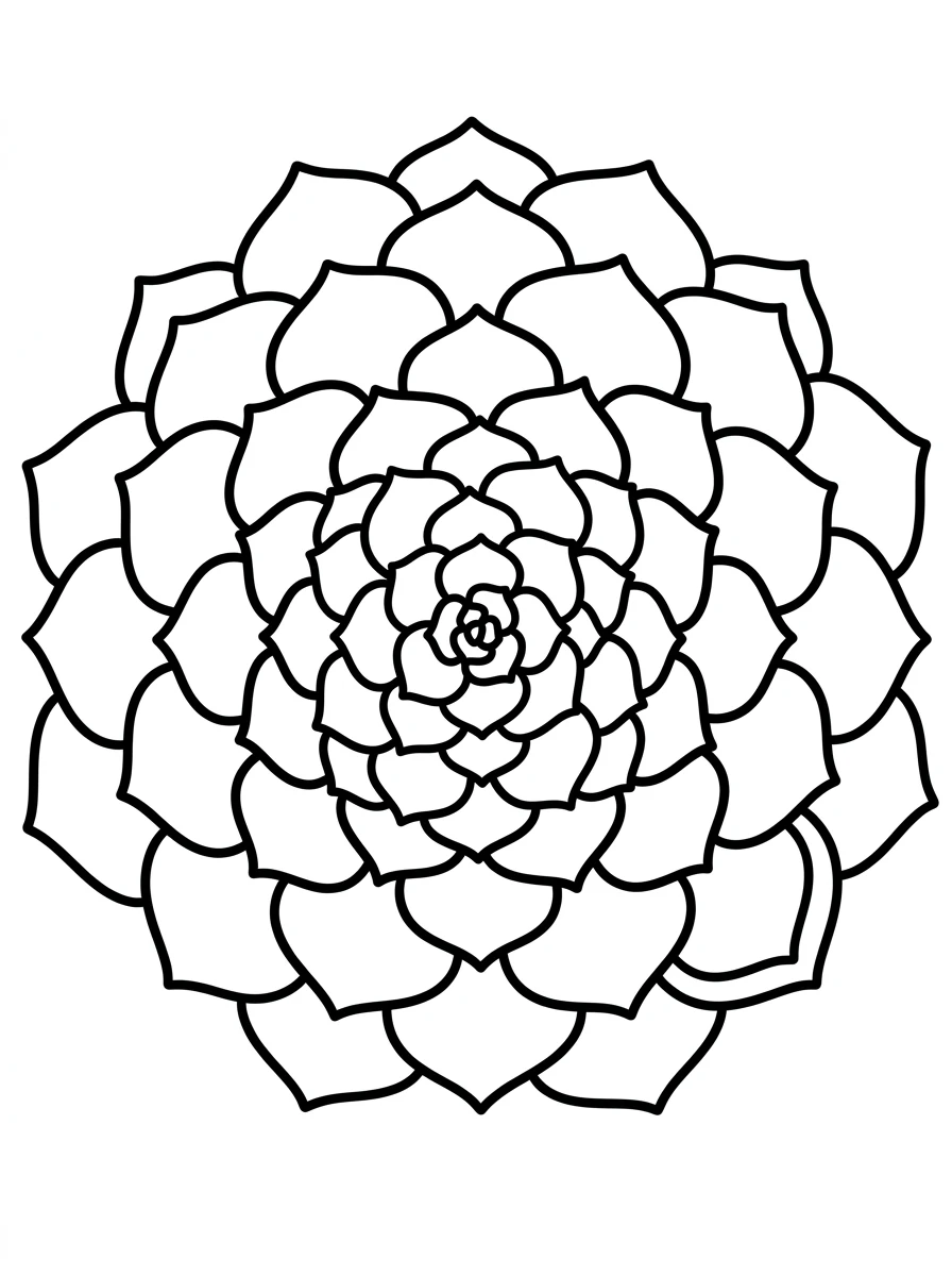 Einfaches Sukkulenten-Mandala