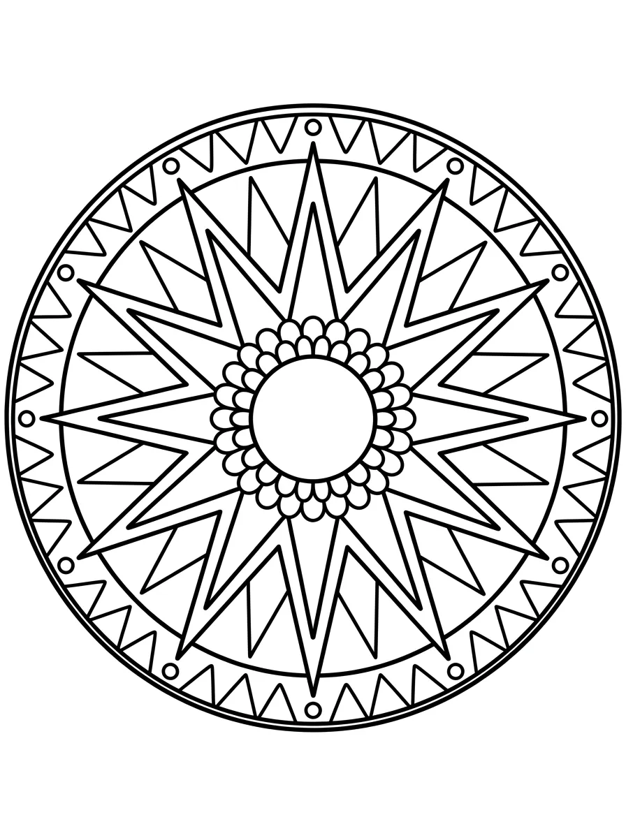 Einfaches zwölfzackiges Sternen-Mandala