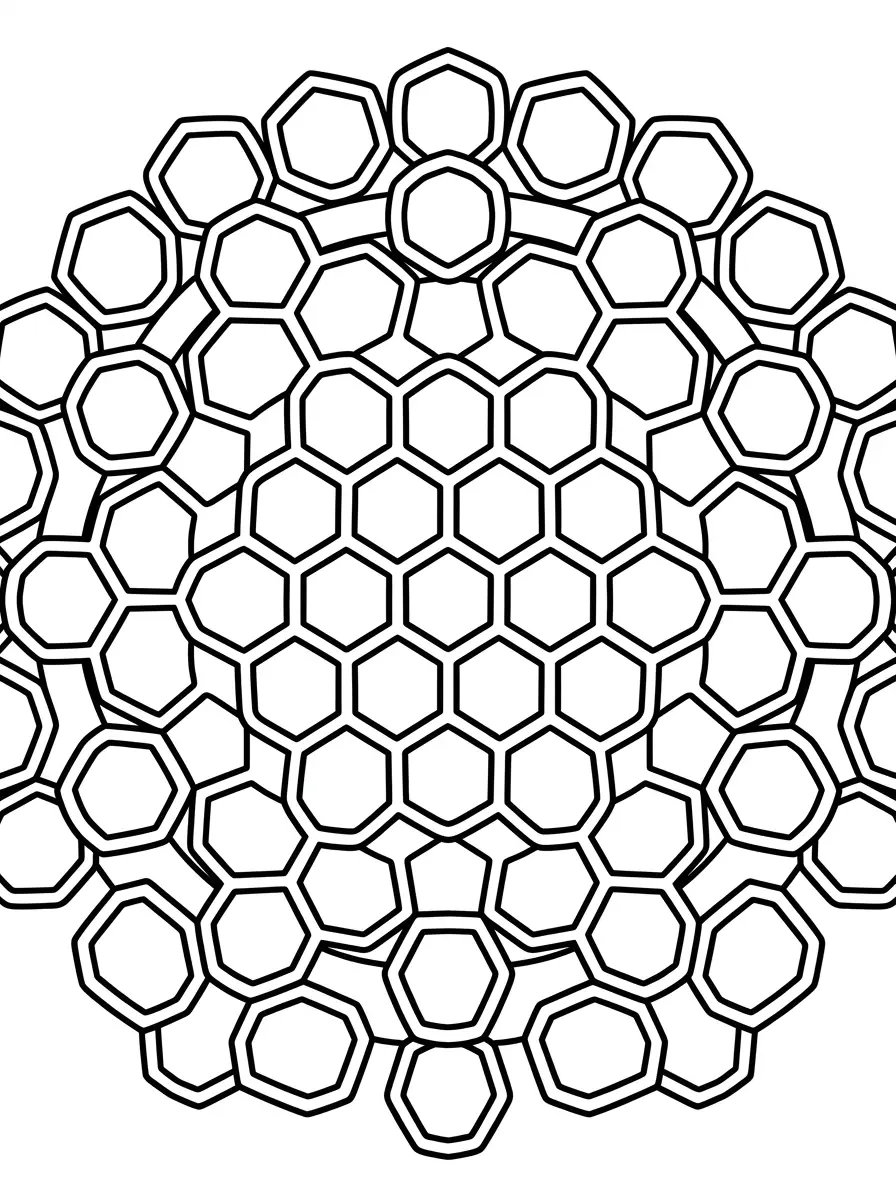 Geometrisches Mandala aus Bienenwaben