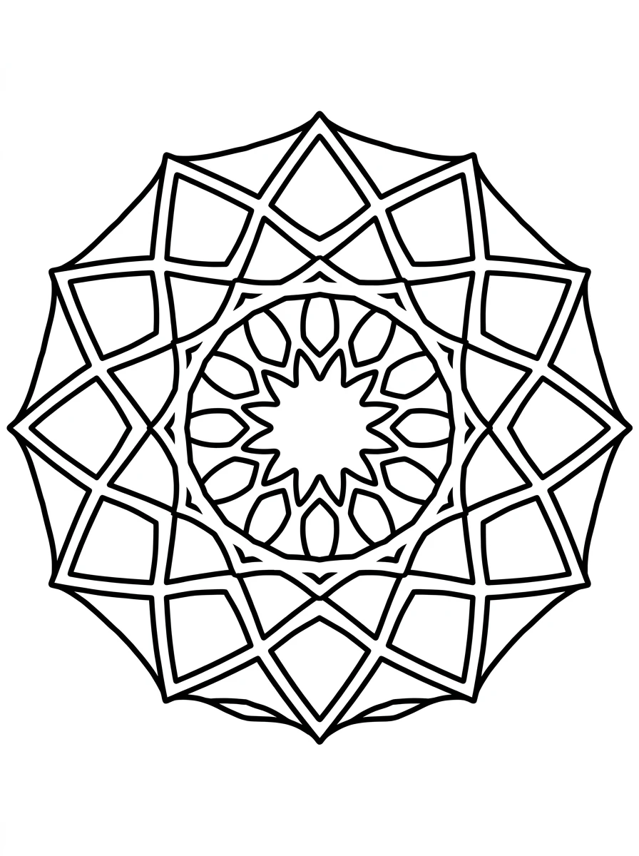 Geometrisches Mandala Ausmalbild