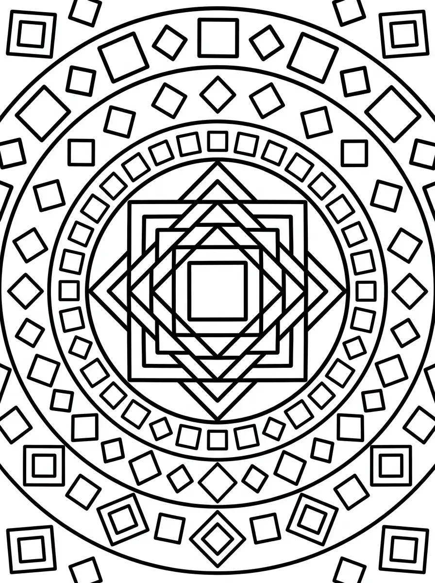 Geometrisches Mandala mit Kacheln