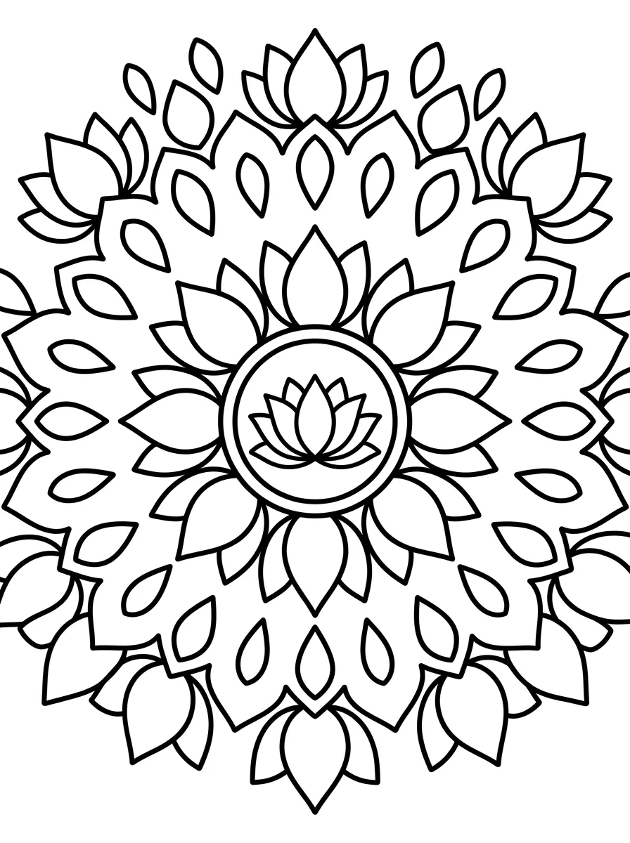 Lotus und Tropfen Mandala