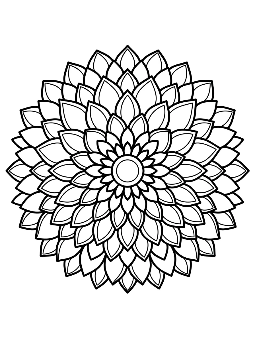 Mandala aus spitzen Dahlienblüten