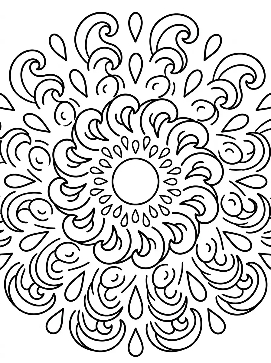 Wellen und Wassertropfen Mandala