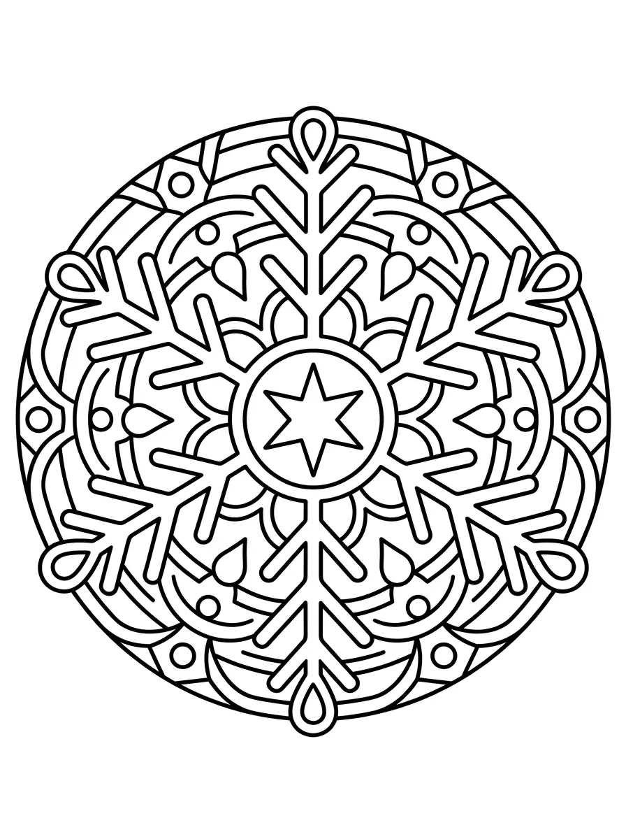 Winterliches Schneeflocken Mandala