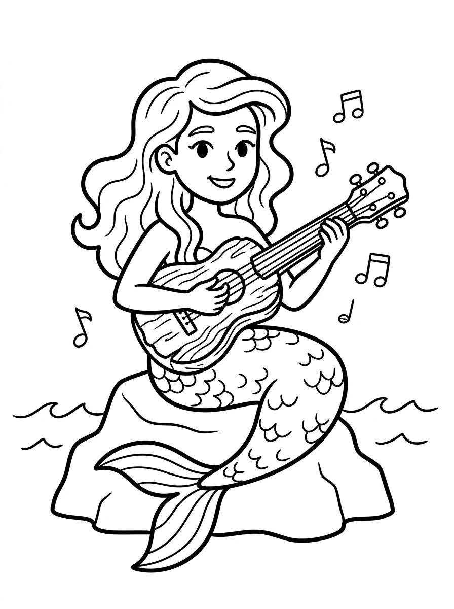 Meerjungfrau mit Ukulele