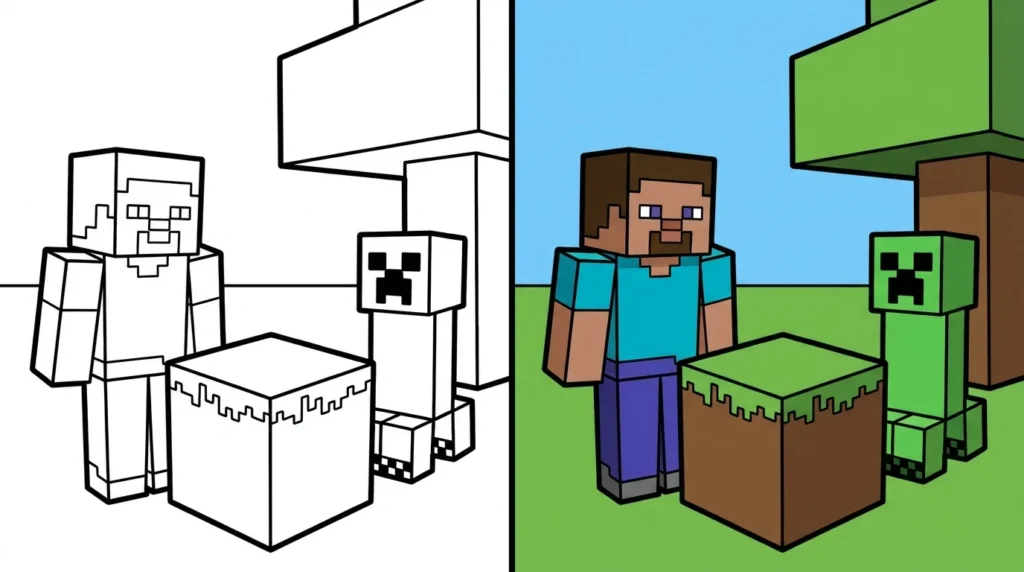 minecraft ausmalbilder Ausmalbild