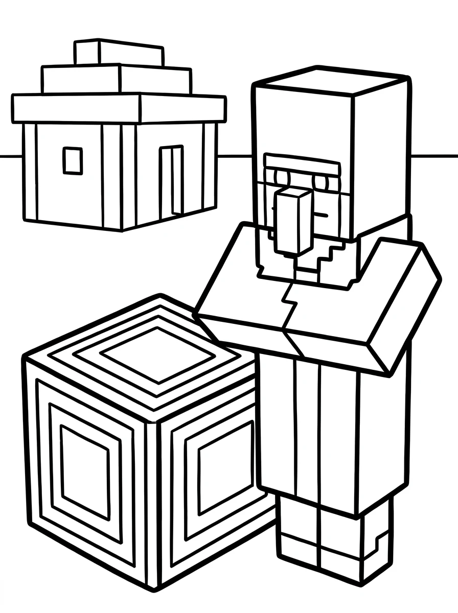 Minecraft Dorfbewohner mit Smaragdblock