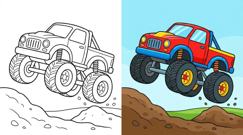 monstertruck ausmalbild Ausmalbild