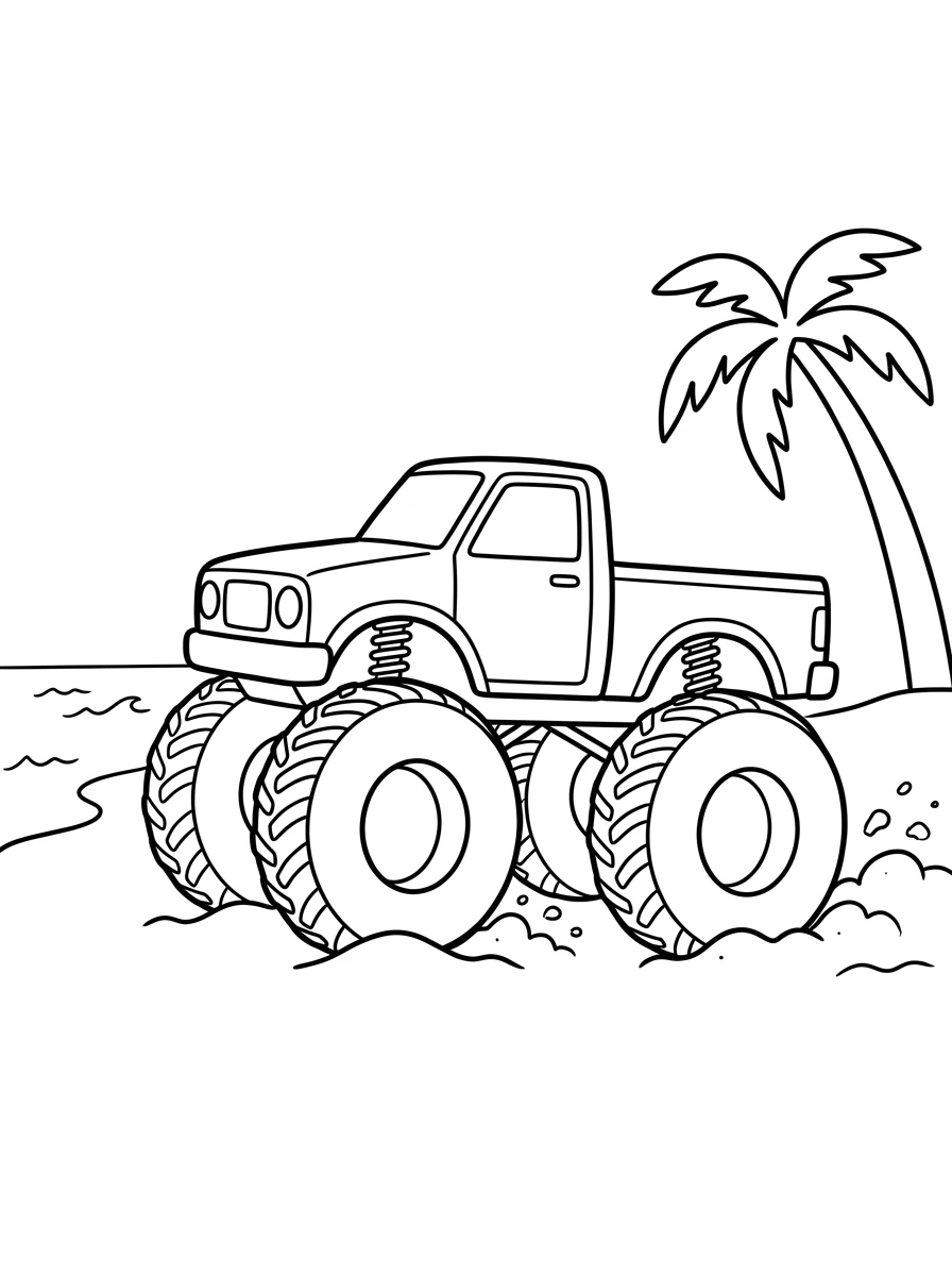 Monstertruck am Sandstrand