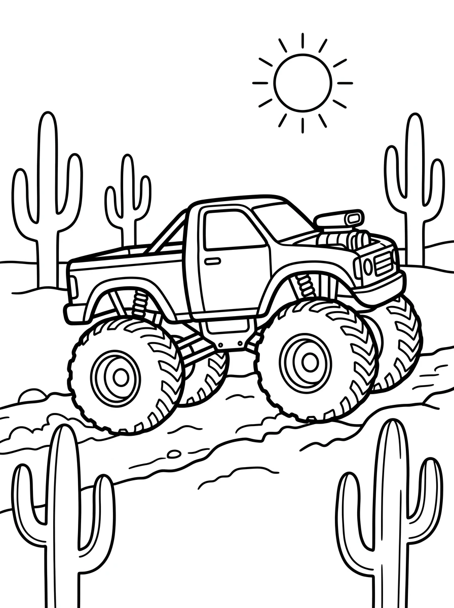 Monstertruck in der Wüste