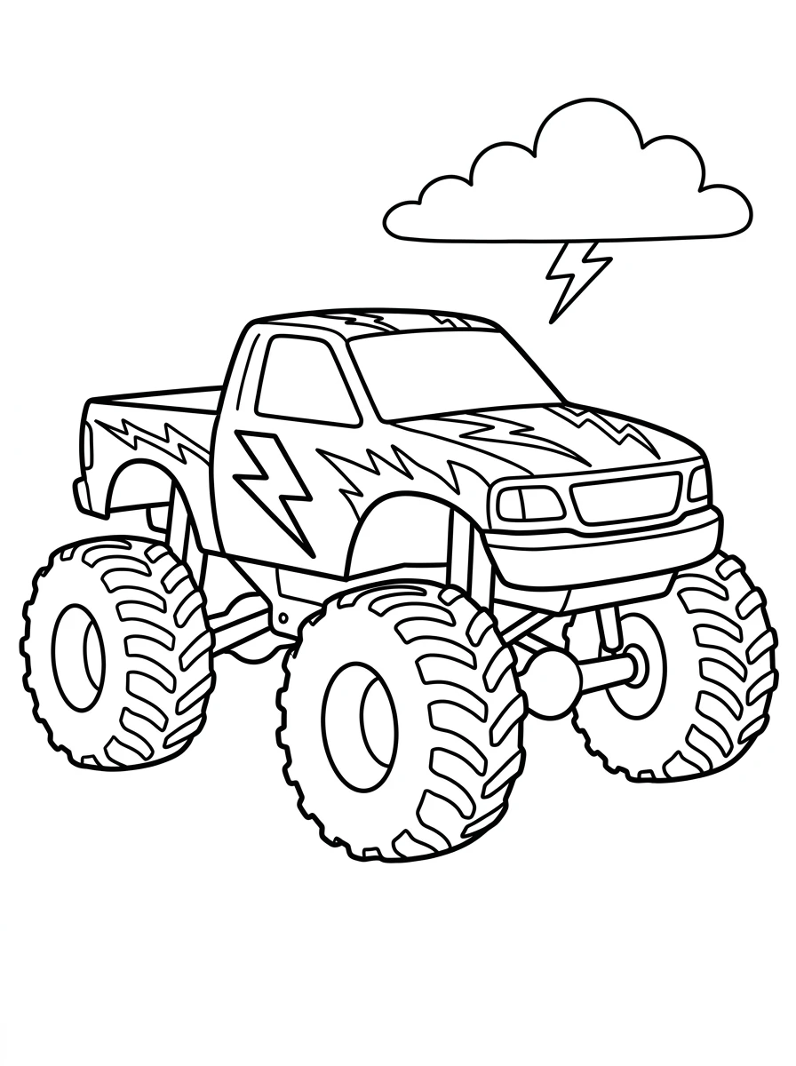 Monstertruck mit wilden Blitzen