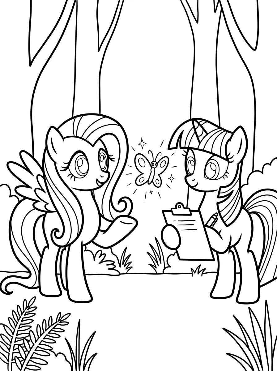 Fluttershy und Twilight im Wald