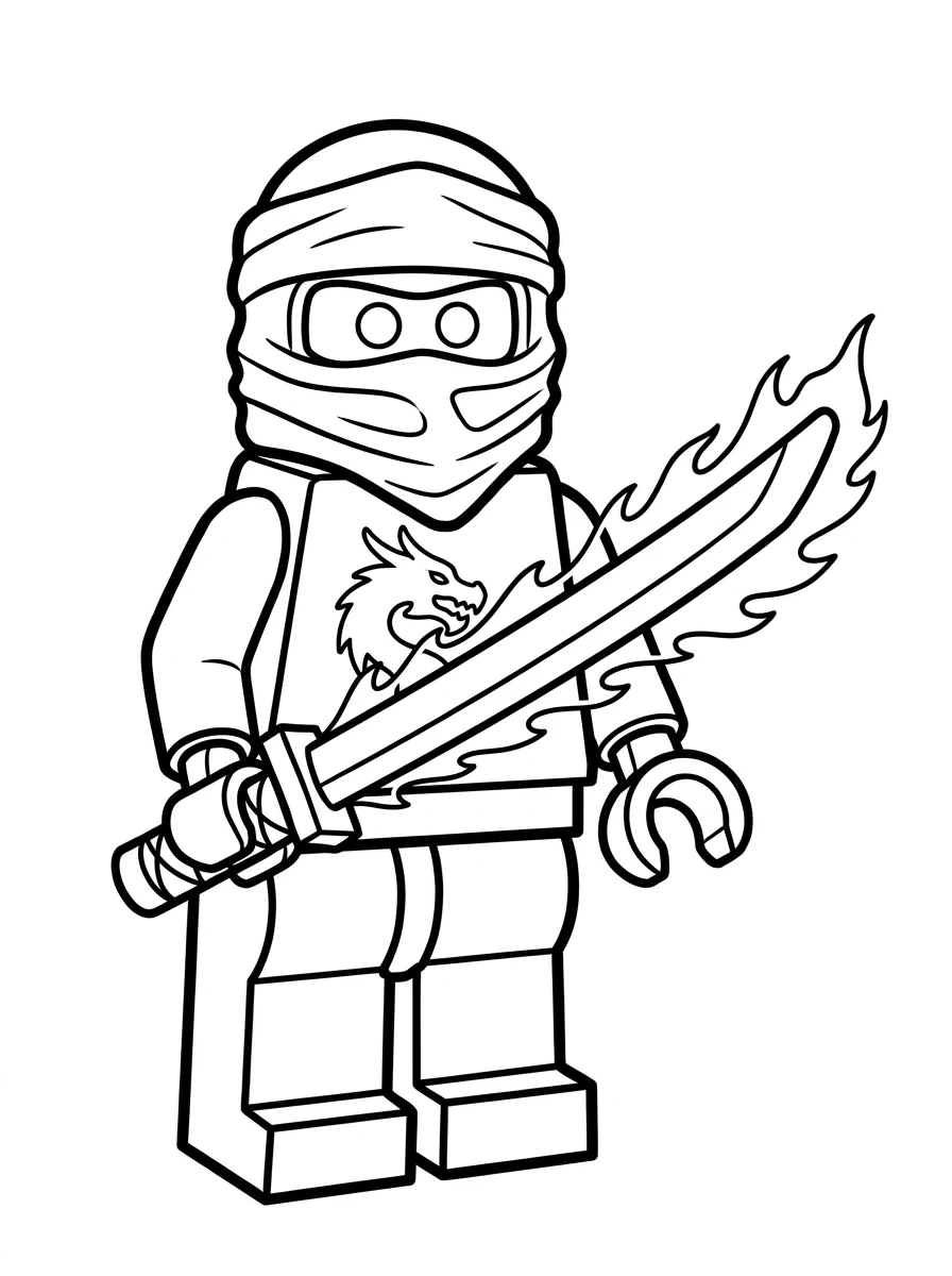 Grüner Ninja mit Energieschwert