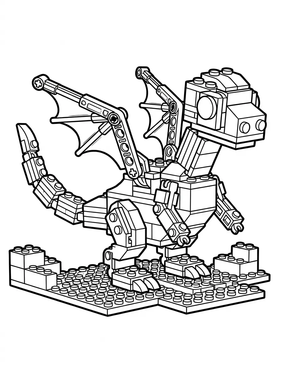 Ninjago-Drache aus Bausteinen