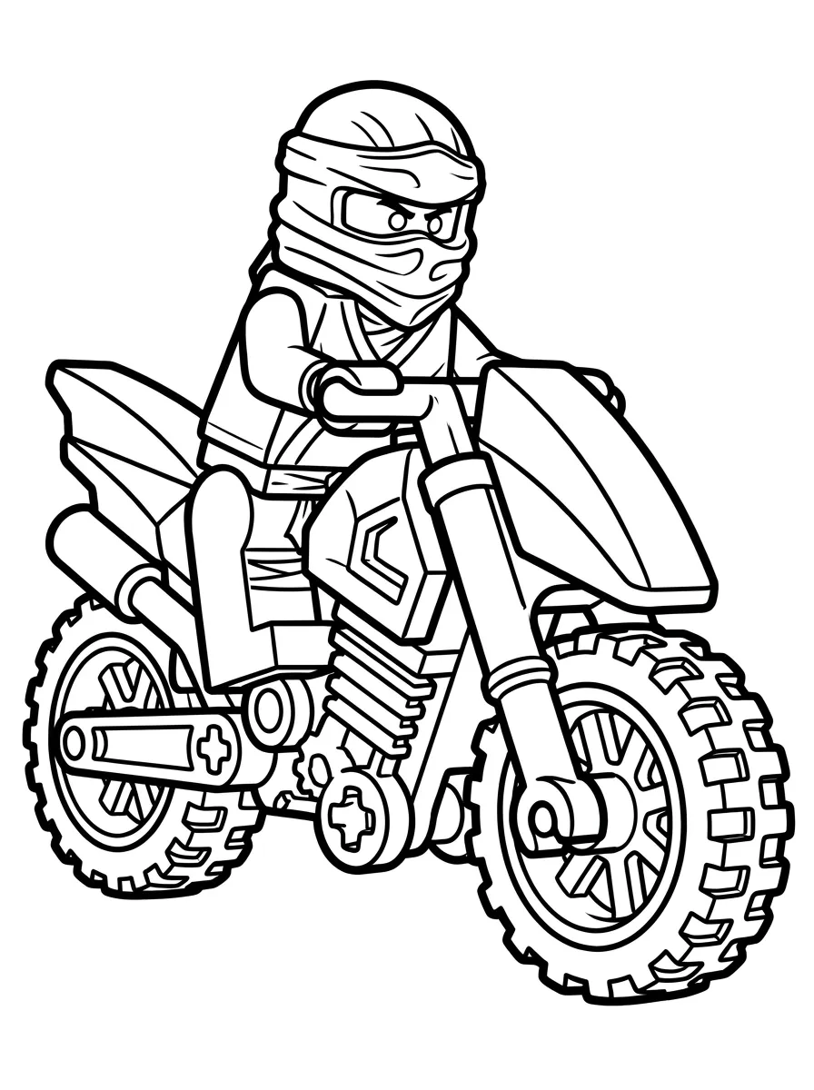 Ninjago-Ninja auf schnellem Motorrad
