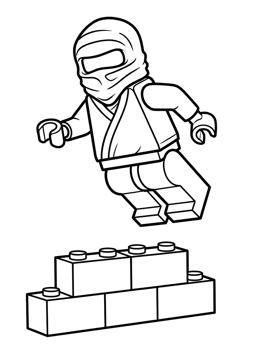Ninjago Ninja springt über Mauer