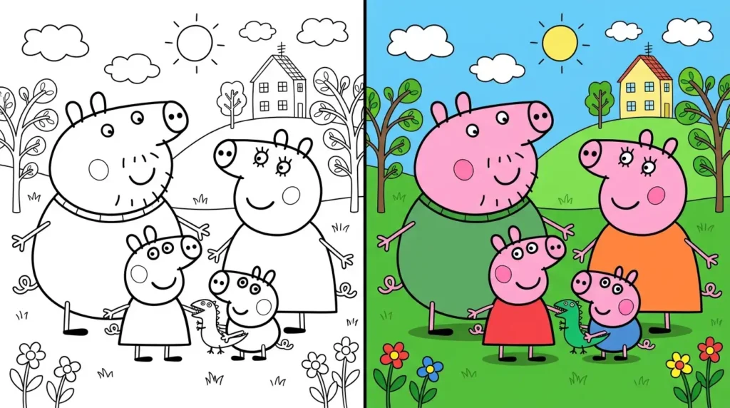 peppa wutz ausmalbild Ausmalbild