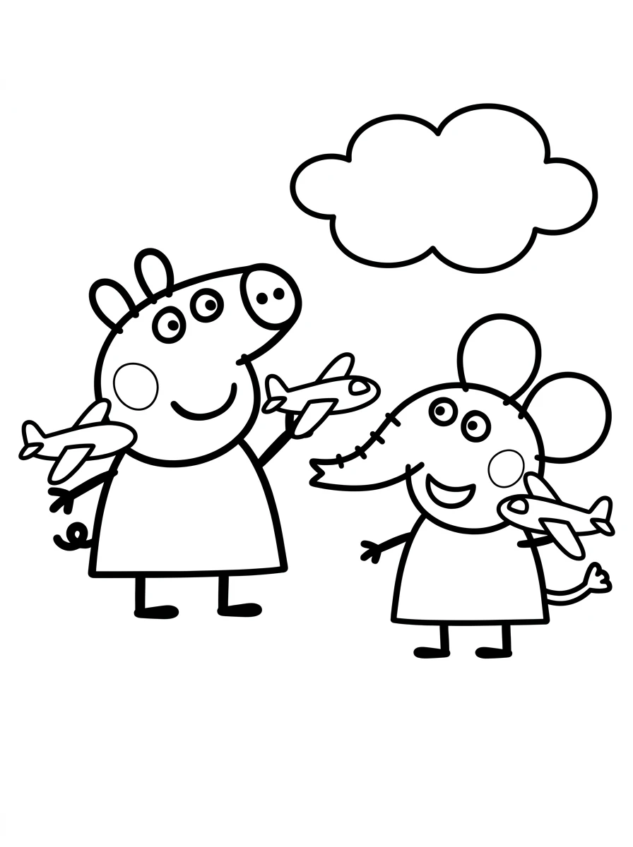 Peppa Wutz Ausmalbild im Park