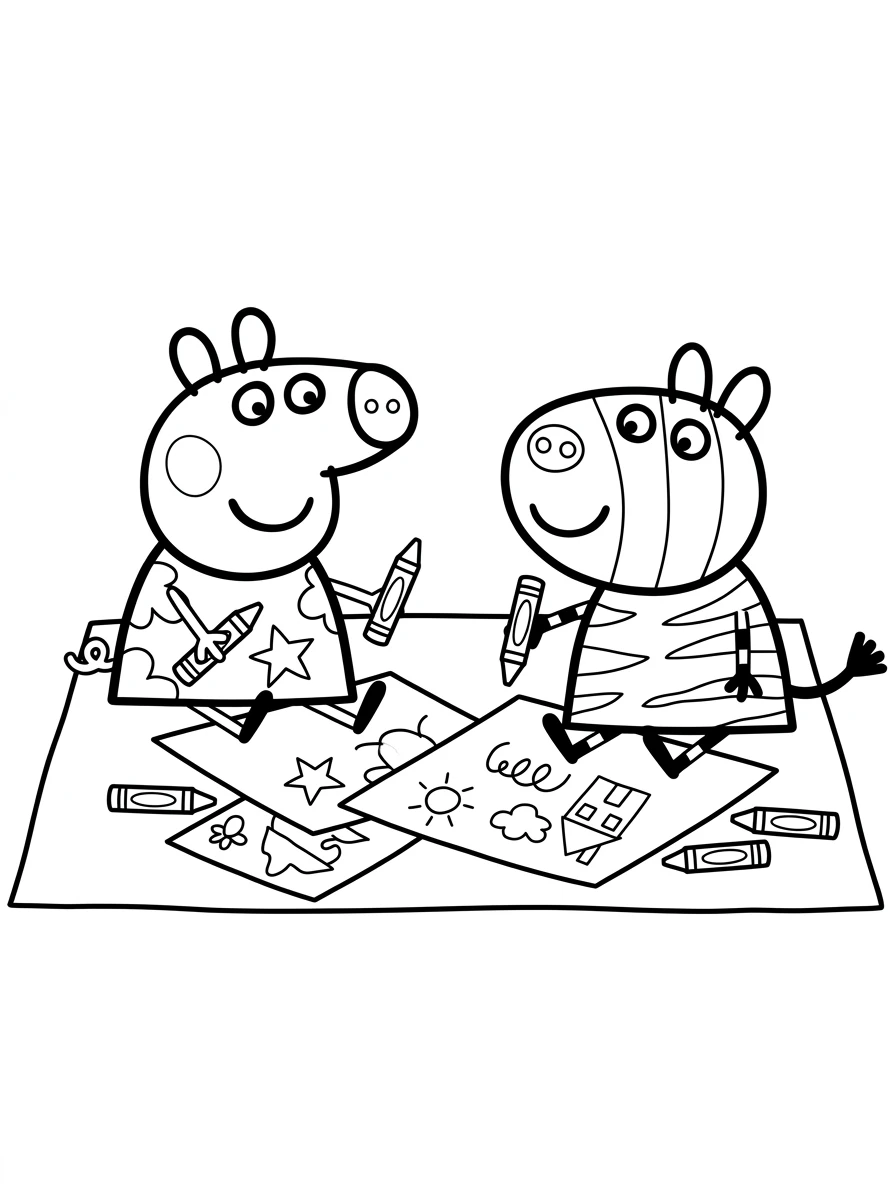Peppa Wutz Ausmalbild mit Zoe