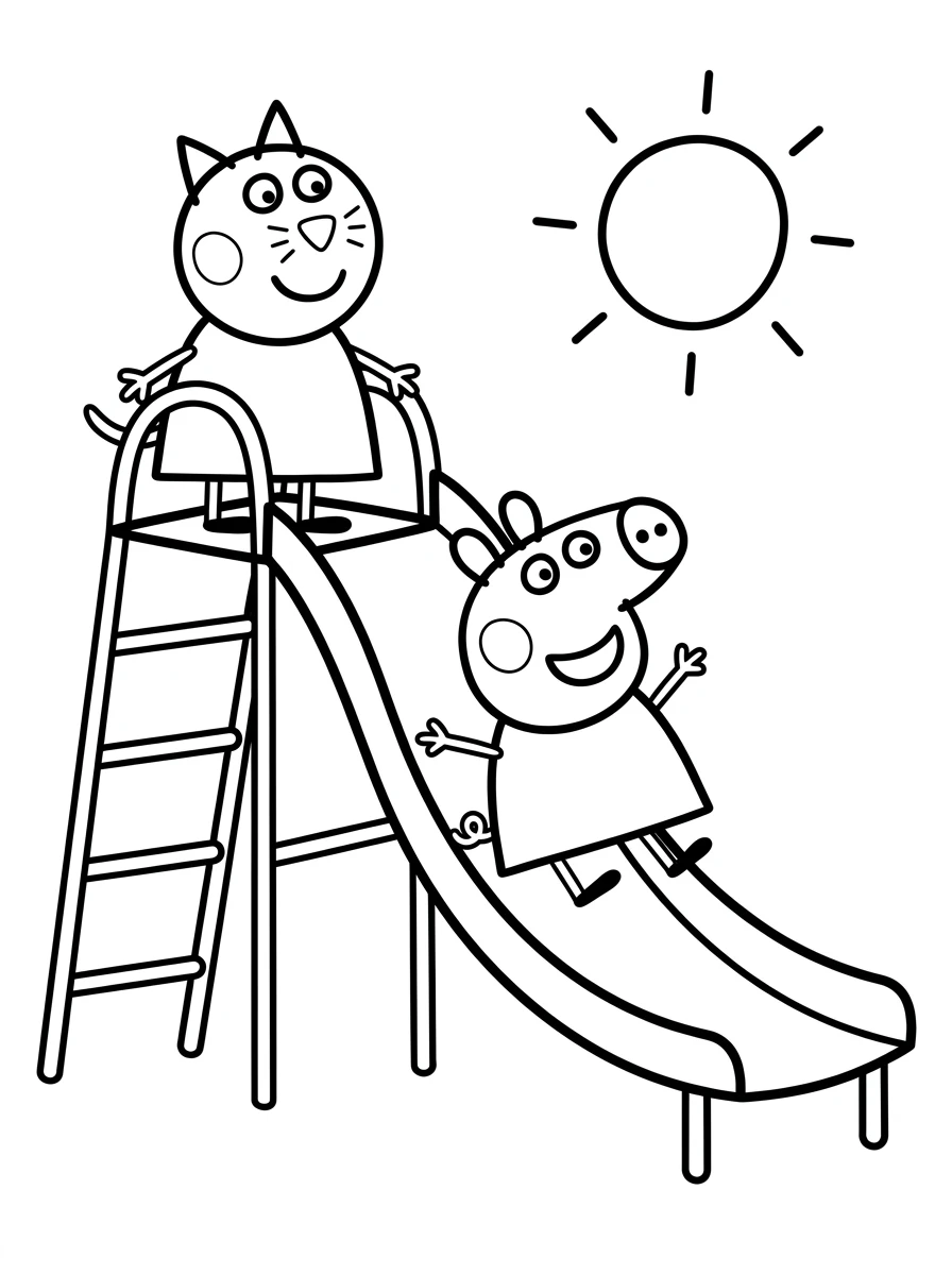 Peppa Wutz auf der Rutsche