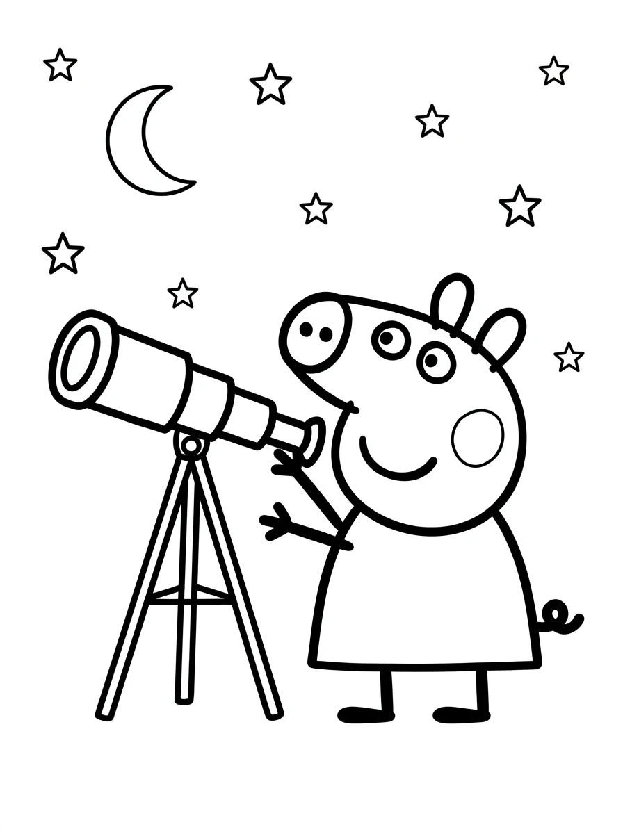 Peppa Wutz beobachtet den Mond