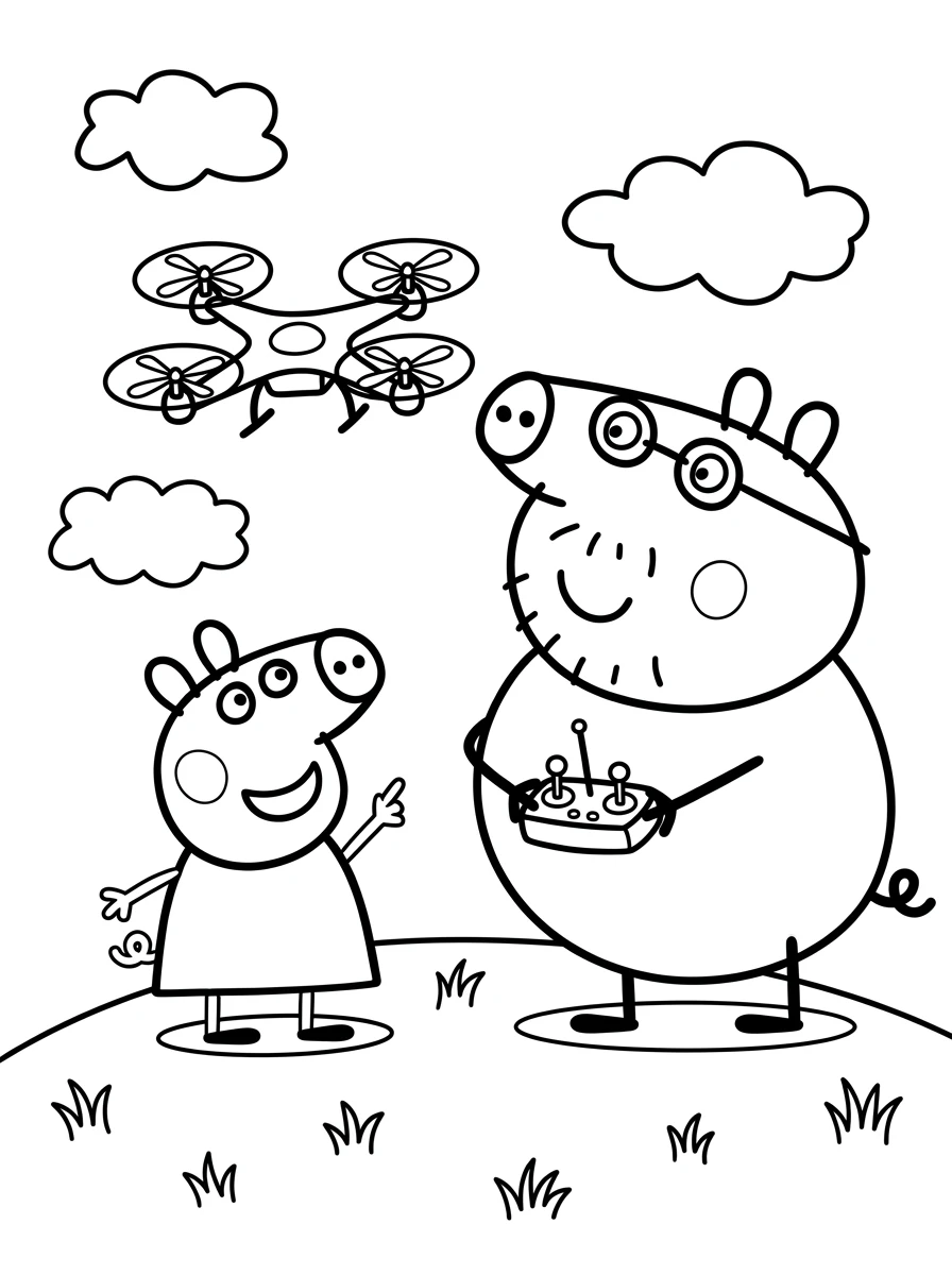 Peppa Wutz fliegt eine Drohne