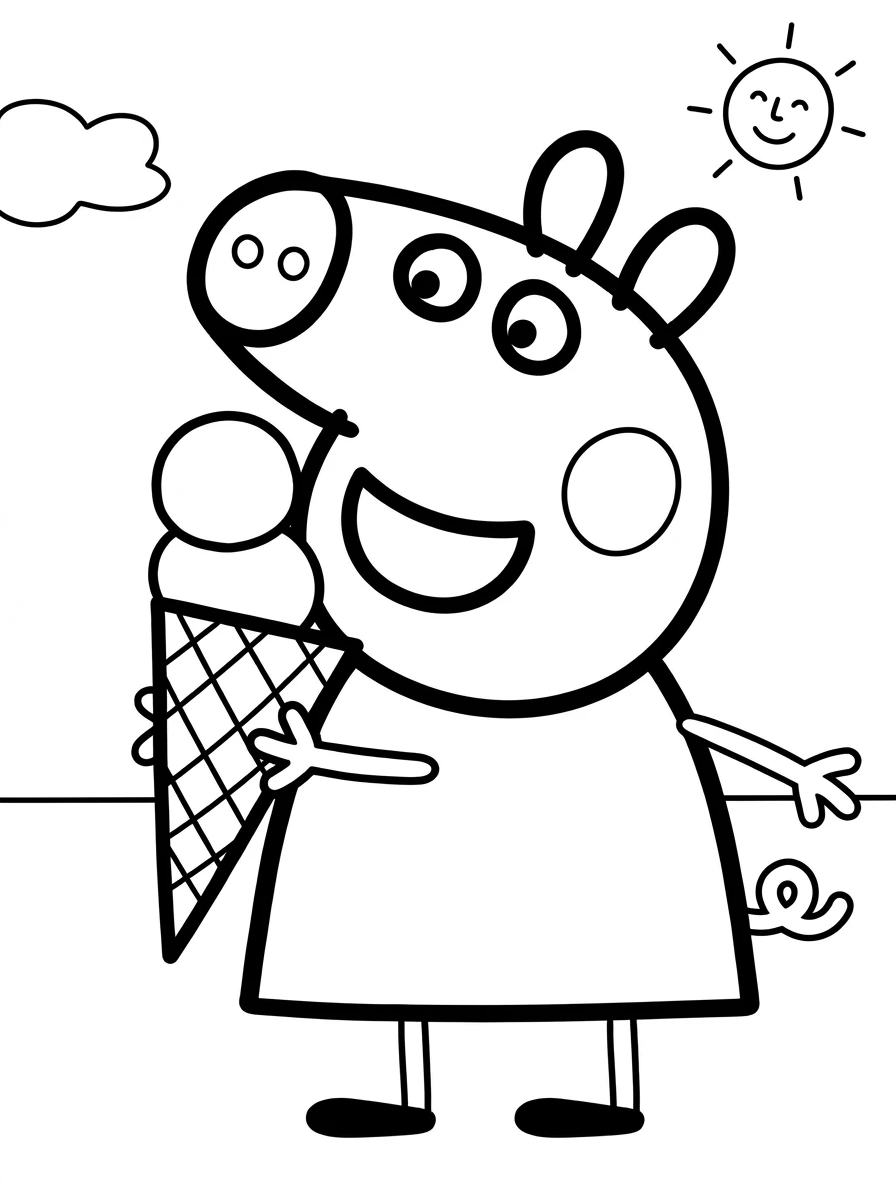 Peppa Wutz mit großem Eis