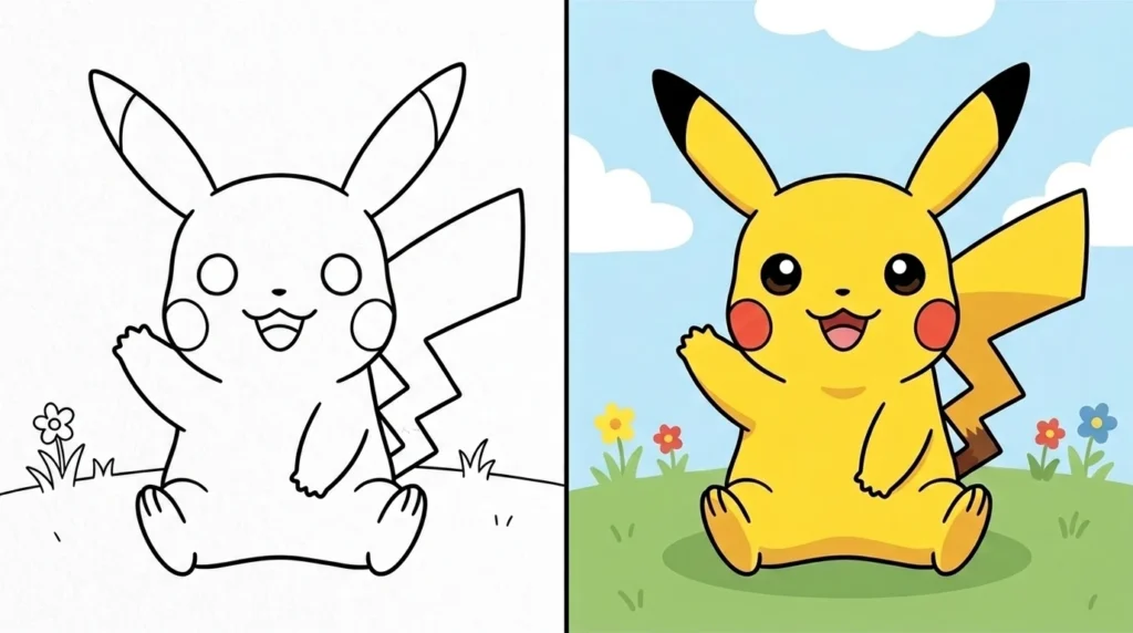 pikachu ausmalbild Ausmalbild