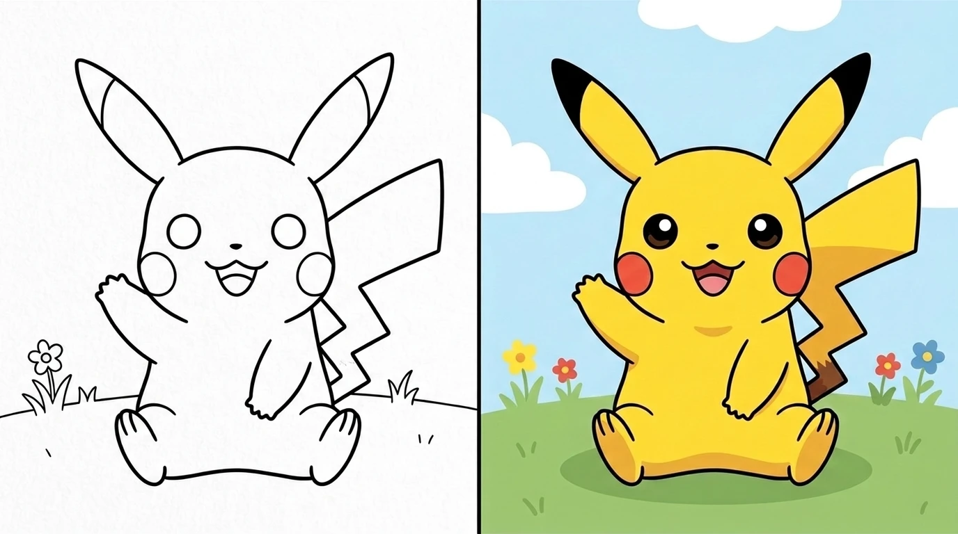 pikachu ausmalbild Beitragsbild