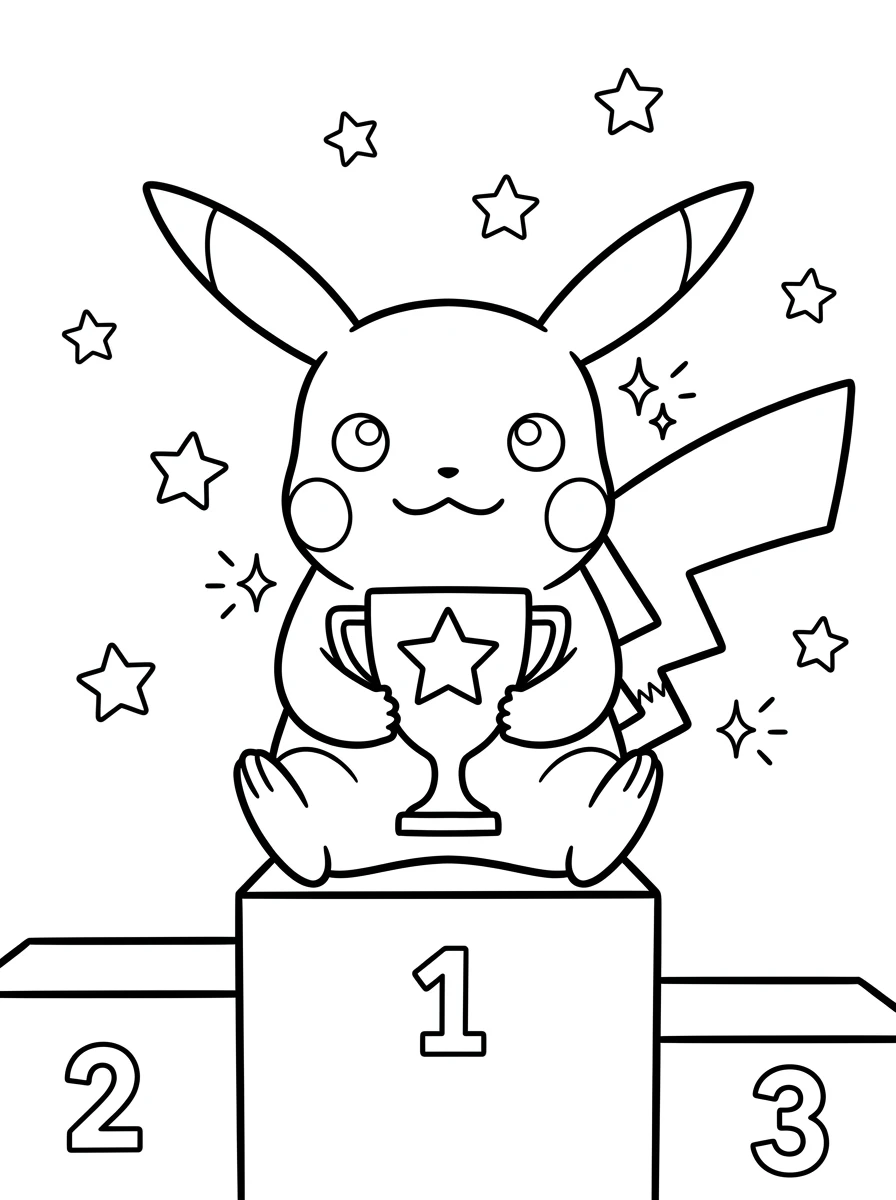 Pikachu auf dem Siegerpodest
