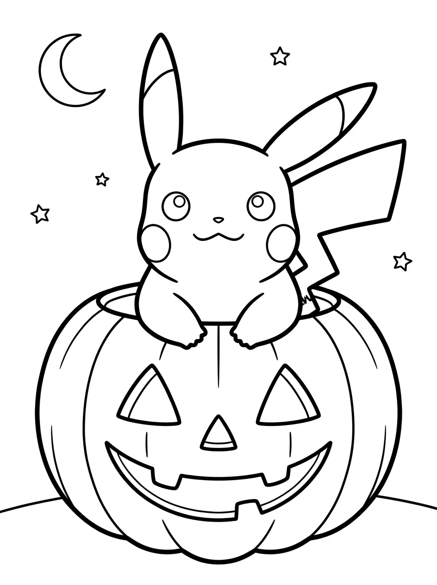 Pikachu im Halloween-Kürbis