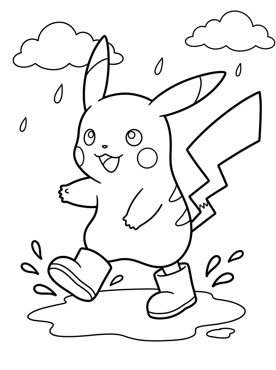 Pikachu in Gummistiefeln