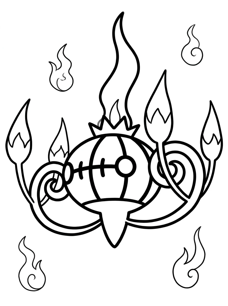 Chandelure mit Geisterflammen