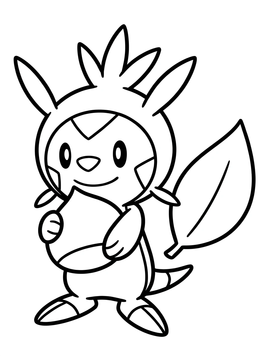 Chespin hält eine Kastanie