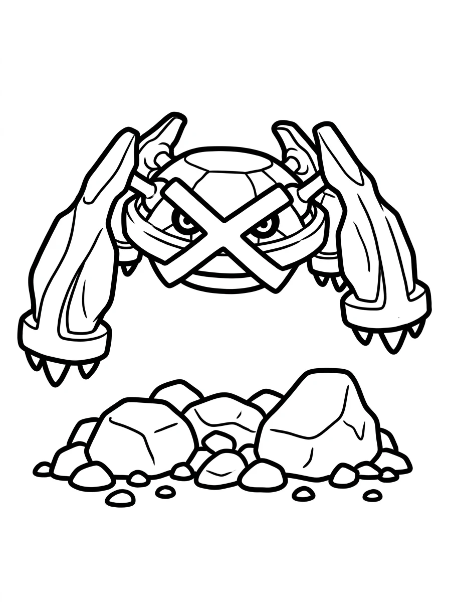 Metagross schwebt über Felsen