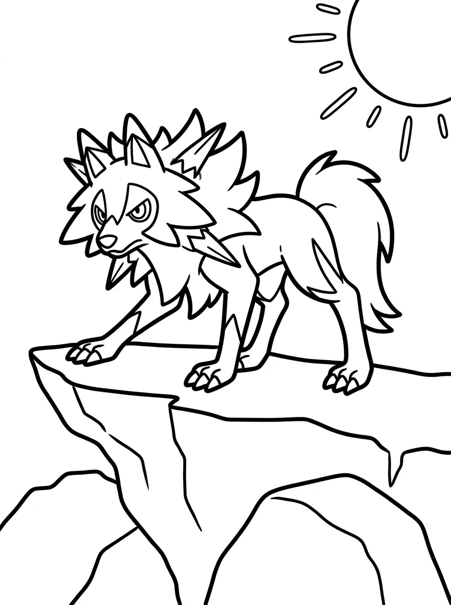 Pokémon Wolwerock auf der Klippe