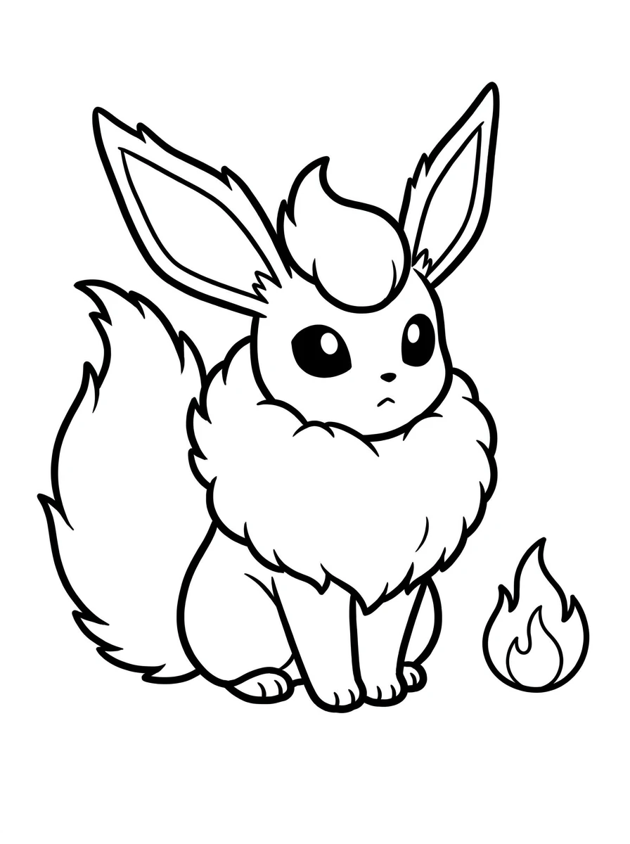 Süßes Flareon mit kleiner Flamme