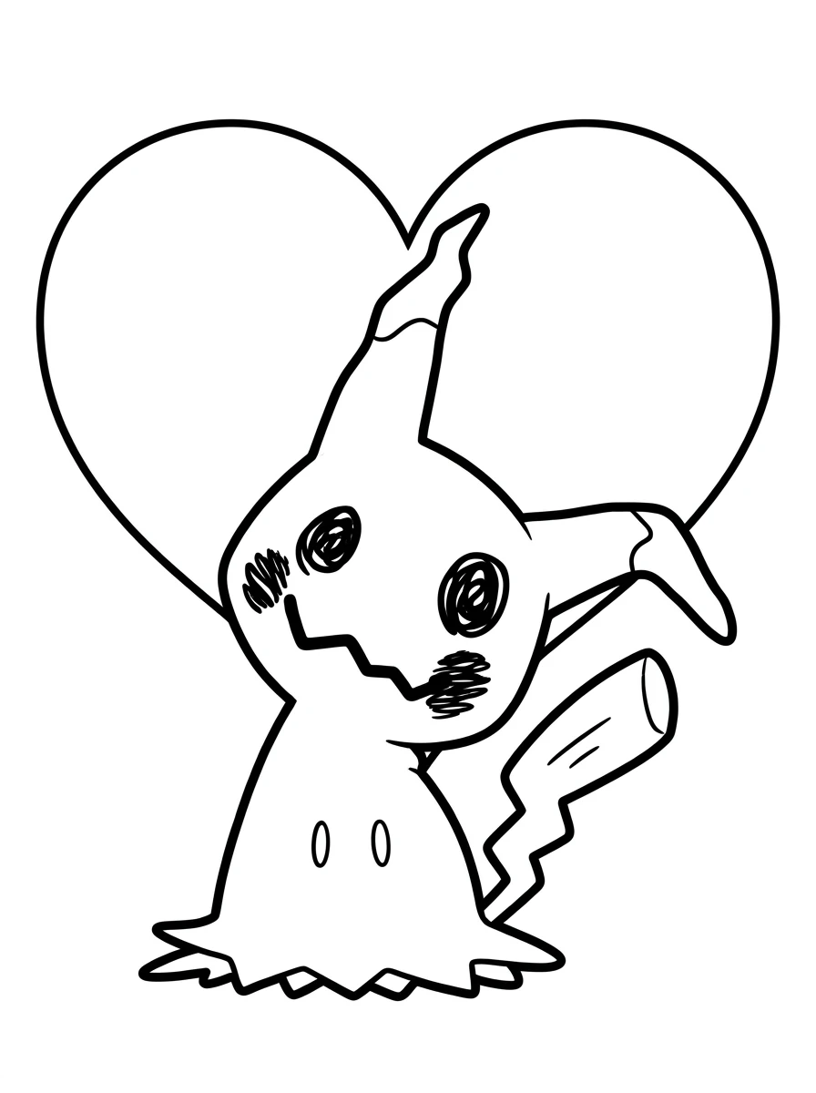 Süßes Mimikyu mit Herz