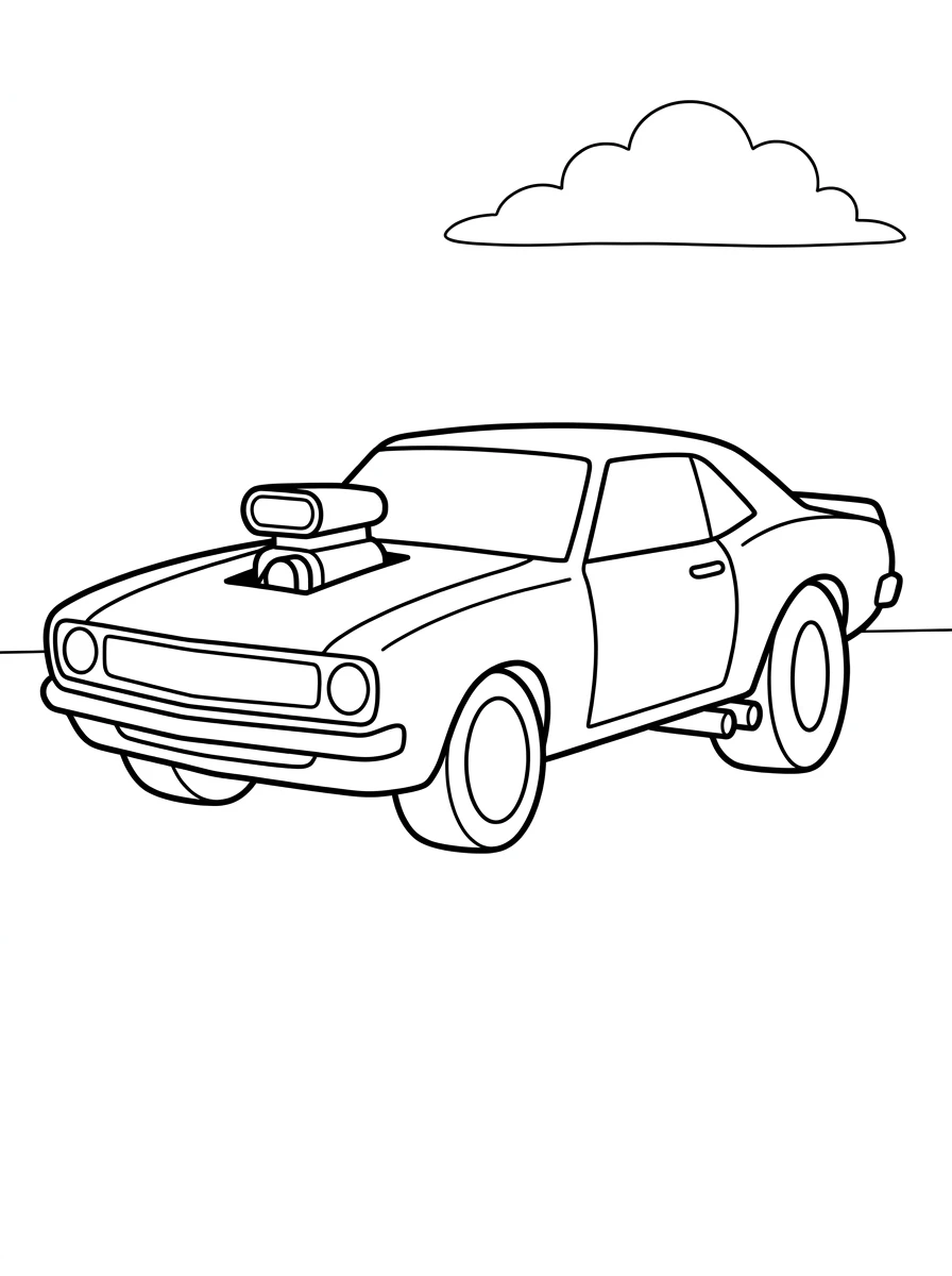 Rennauto mit riesigem Kompressor