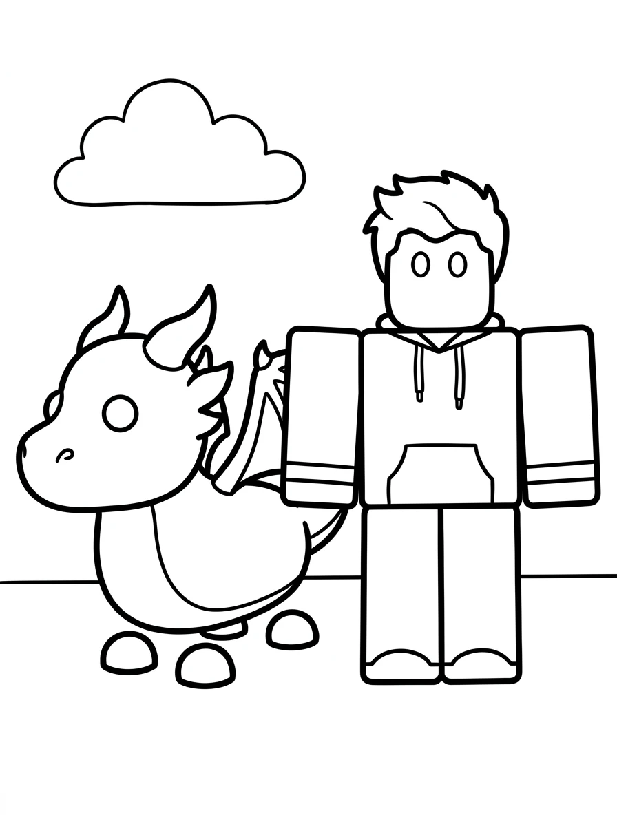 Roblox-Spieler mit kleinem Drachen