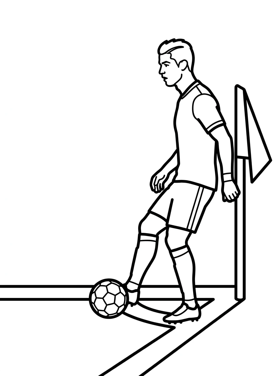 Ronaldo Ausmalbilder an der Eckfahne
