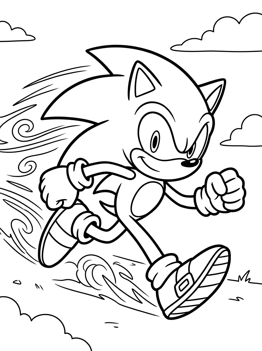 Sonic Ausmalbilder im rasanten Sprint