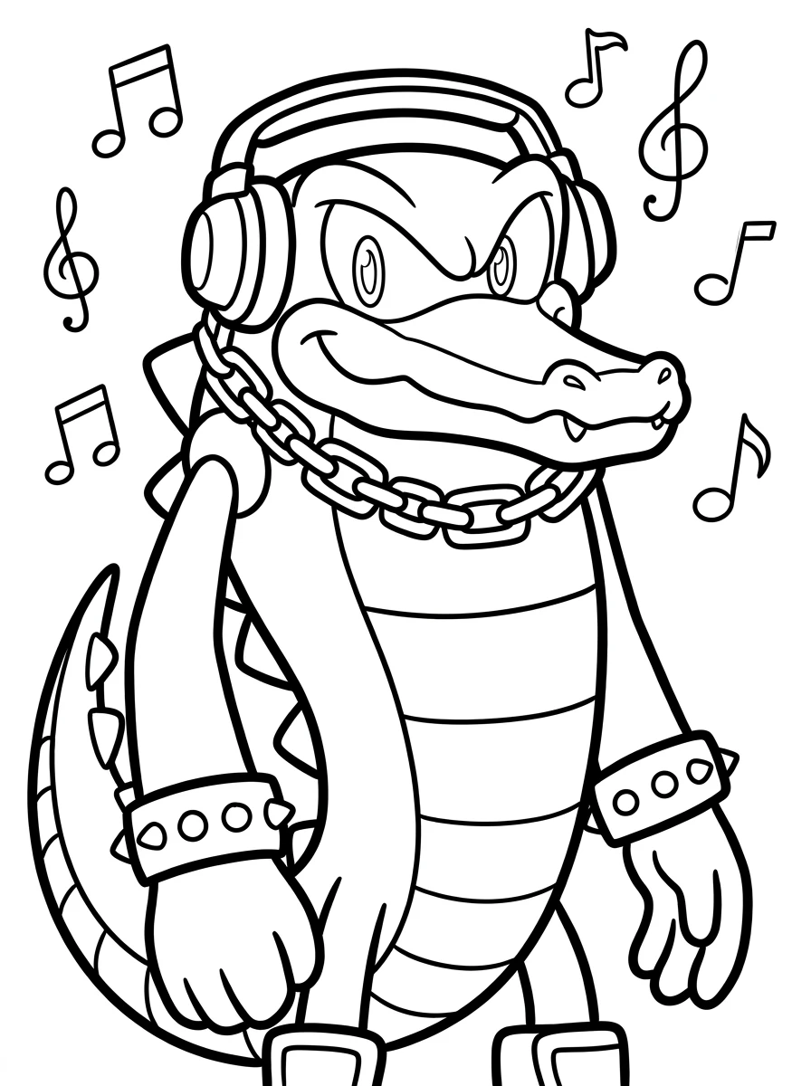 Krokodil Vector mit Kopfhörern