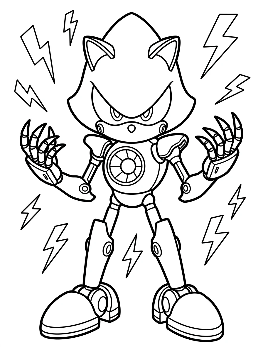 Sonic Ausmalbilder mit Metal Sonic