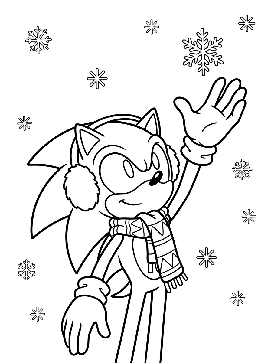 Sonic fängt eine Schneeflocke